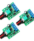Three PWM Low Voltage Motor Speed Controller Kit Pack Of 3, DC 1.8V To 15V Adjustable Driver With Speed Control Knob