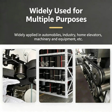 Heavy Duty 48 Inch Endless Loop Synchronous Belt Model 480 H-100 with 516 Melt Teeth fits industrial machinery setup.