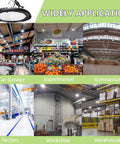 2 Pack LED High Bay Light With US Plug, 6 Ft Cord, 120V 150W, 19500 Lumen 5000K Daylight, UL IP65 Commercial Warehouse Lighting in various settings