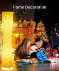 Family enjoying Christmas by 52 Inch Dimmable Floor Lamp With Twin 12W LED Bulbs Delivering 2400 Lumens, cozy ambiance