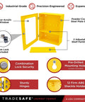 Lockout Tagout Cabinet For Unfilled Station Wall Mountable LOTO Box Industrial Grade 19 Gauge Steel With Durable Shackle Holders