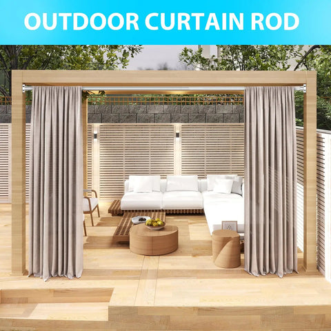 Heavy Duty No Drilling Shower Curtain Rod For Windows Or Patio Extends From 41 To 126 Inches With 1.26 Inch Diameter Tension Rod