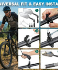 Two Pack Bike Mirrors for Handlebars With Real Glass Flat Lens and Sturdy Aluminum Clamp installation guide