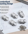 Heavy Duty Duckbill Hasp Latch Set 5 Pack With Screws For Cargo Safety And Metal Storage Security Rigged Tight Fit To Lock Gear During Long Hauls, silver