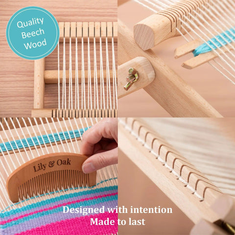 Beginner Friendly Weaving Loom Kit For Adults And Kids Totally Easy To Start All In One Table And Lap Loom Wooden Loom
