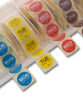 Day Of The Week Three Quarters Inch Circle Permanent Labels Mon Through Sun With Dispenser Included Seven Thousand Labels