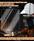 Easy Fit Front Cover Lens Replacement For MP-10 And Digital Elite Welding Helmets, ultra-clear lens dimensions and thickness