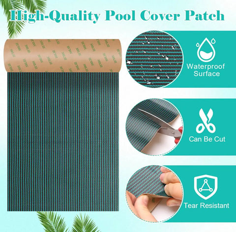 Heavy Duty Pool Cover Patch Kit 8 By 40 Inches Self Adhesive Waterproof Repair Patch For Ground Pool Covers
