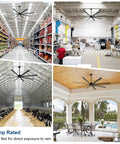 84 Inch Solid As A Rock Industrial Ceiling Fan With No Sweat Remote Setup And Eight Durable Aluminum Blades in various commercial settings.