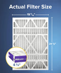 Heavy Duty 20x25x5 MERV 12 Pleated Air Filter For Trion AirBear And HVAC Systems, actual size 19.56 x 24.13 x 4.75 inches