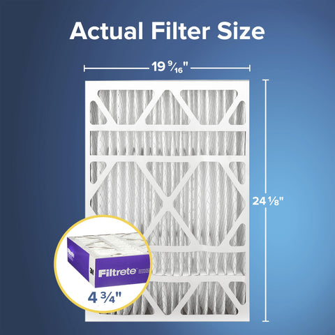Heavy Duty 20x25x5 MERV 12 Pleated Air Filter For Trion AirBear And HVAC Systems, actual size 19.56 x 24.13 x 4.75 inches