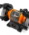 Beast Of A 6 Inch Bench Grinder With 2.1 Amp Motor 3450 RPM Includes 60 Grit And 36 Grit Wheels One Half Inch Arbors