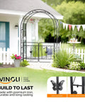 Sturdy Garden Arbor Arch For Weddings And Parties, Heavy Duty Steel Trellis For Climbing Plants, Outdoor Pergola Decor For Backyard