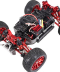 Aluminum Suspension Arms And Steering Knuckle Kit With Shock Tower And Linkage For 1 Sixteenth Scale RC Cars, red upgrade parts.