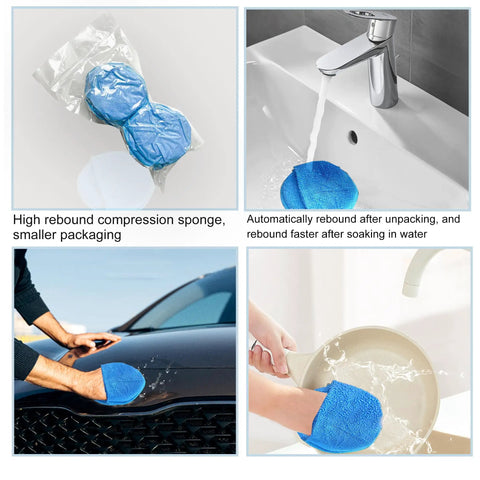 Ultra Soft Microfiber Wax Applicator Pads With Finger Pocket For Cars Foam Sponge 5 Inch Diameter Blue Pack Of 10 Ideal For Waxes Sealants And Glazes No Scratch Absorbent Detailers Favorite