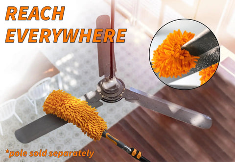 Pro Grade Telescoping Extension Pole 5 To 30 Feet With Up To 36 Feet Reach From Ground For Painting Cleaning Gutters And Outdoor Maintenance Adjustable Length For Hard To Reach Tasks And Everyday DIY Work, microfiber duster on ceiling fan