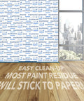 Laminated Paper For Paint Removers Keeps It Wet, Extends Life, Speeds Removal displayed on wood floor next to window.