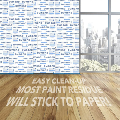 Laminated Paper For Paint Removers Keeps It Wet, Extends Life, Speeds Removal displayed on wood floor next to window.