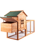 Wooden Chicken Coop For 2 To 5 Chickens Outdoor Hen House Poultry Hutch With Weatherproof Roof Durable Fir Wood Construction Tray Run Cage