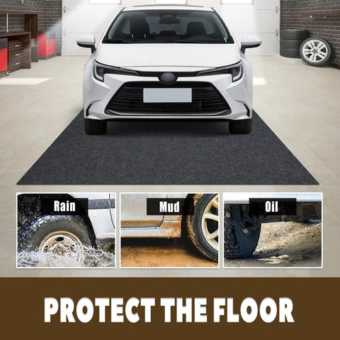 Oil Spill Mat For Garage Floor 3 By 7 Feet Under Motorcycle Waterproof Durable Non Slip TPR Backing Reusable Absorbent Pad