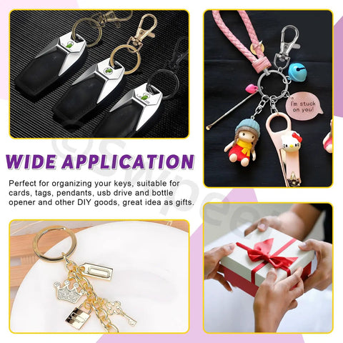 All In One Keychain Making Kit With Pliers 321 Pcs Including 40 Swivel Lanyard Hooks 200 Jump Rings 40 Keychain Rings 40 Extender Chains in various applications