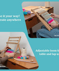 Beginner Friendly Weaving Loom Kit For Adults And Kids Totally Easy To Start All In One Table And Lap Loom Wooden Loom in use