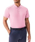 Men's Golf Polo Shirt With Moisture Wicking Quick Dry Fabric Lightweight Breathable 100 Percent Polyester Short Sleeve Collared Slim Fit Athletic Polo For Summer Play Stay Dry On The Green Dark Pink