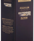 Box of Premium Guard Extended Life Oil Filter for Mercedes-Benz up to 10k miles with 25 micron filtration, fits various models.