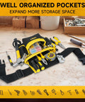 26 Pocket Nylon Tool Belt With Detachable Pouch, Quick Release Buckle, And Fully Adjustable 31 To 48 Inch Strap For Electricians