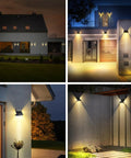 Outdoor Solar Motion Sensor Security Lights No Hassle Go To Easy Install Waterproof LED Wall Lights illuminating home exteriors