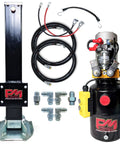 Heavy Duty 12,000 Lb Hydraulic Trailer Jack With Power Unit Kit Bolt On Double Acting Lift For Trailer Towing And Maintenance