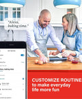Couple baking in kitchen using Alexa Ready A19 Dimmable LED Bulbs 5000K Daylight 60W Equivalent 800 Lumens High CRI