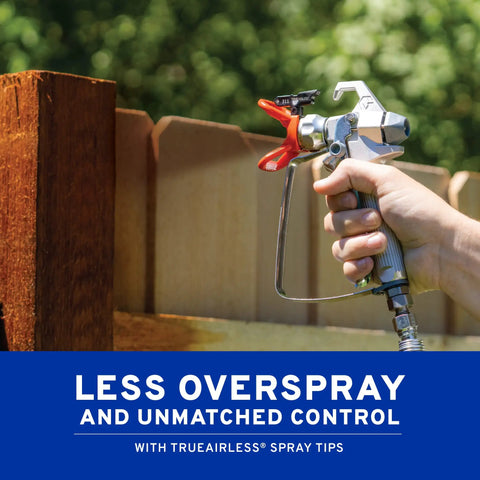 Heavy Duty Airless Paint Sprayer For Interior And Exterior Tasks Featuring Fully Adjustable Pressure Control and Reliable Power in use on a fence.