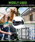 Ready For The Grind 370 Piece Phillips Truss Head Black Wood Screws With Rubber Washers Rustproof Zinc Plated Self Tapping Fastener Kit image showing various applications for household and automotive use.