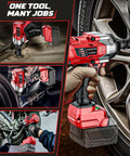 Half Inch Cordless Impact Wrench Bare Tool Compatible With Milwaukee 18V Batteries High Torque 950 Ft Lbs Electric Impact Gun
