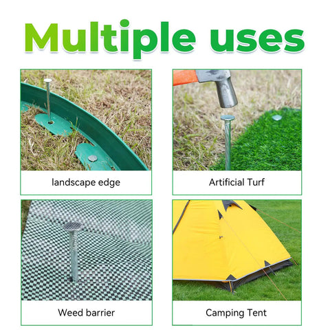 Heavy Duty 6.3 Inch Galvanized Landscape Stakes Spiral Metal Turf Spikes 150 Pack For Artificial Grass Paver Edging Weed Barrier