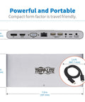 Straight Up Rock Solid Thunderbolt 3 Docking Hub, 7.8 x 3.3 inches, showcasing ports for dual 4K outputs and USB connections.