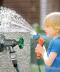Boy using hose connected to Vacuum Breaker Repair Kit For Frost Free Sillcock Outdoor Faucet Anti Siphon Valve Replacement Parts