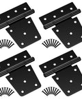 4 pack of heavy duty 3.5 inch gate hinges with screws included, suitable for wooden fences and vinyl gates, black finish