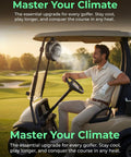 Man enjoying a cool breeze with the 2-Pack Magnetic Golf Cart Misting Fan With Heavy-Duty Strap And 12000mAh Battery