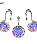Dope Diamond Crystal Shower Curtain Hooks With Glide Balls Rainbow Color Rustproof Metal Mermaid Rings For Girls 12 Pack