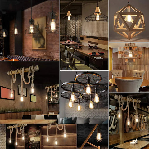 Indoor lighting featuring Vintage LED Edison Filament Bulbs 6W 60W Equivalent Non Dimmable Warm White 2700K ST58