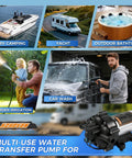 Top Shelf Tough As Nails 110V AC Fresh Water Pump, 7 GPM 70 PSI used for RV camping, yacht, car wash, garden irrigation, outdoor bathtub.