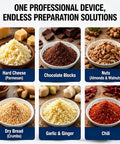 Heavy-Duty Commercial Cheese Grater And Shredder Machine With Nut Grinder Function ingredient preparation image