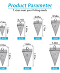 Saltwater Pyramid Sinkers For Surf And Pier Fishing Durable Triangular Weights That Hold In Sand And Strong Currents, sizes 1 to 8 oz