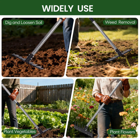 Ultra Sharp Serrated Stainless Steel Weeding Tool With Saw Blade and Detachable Handle for effortless gardening on soil