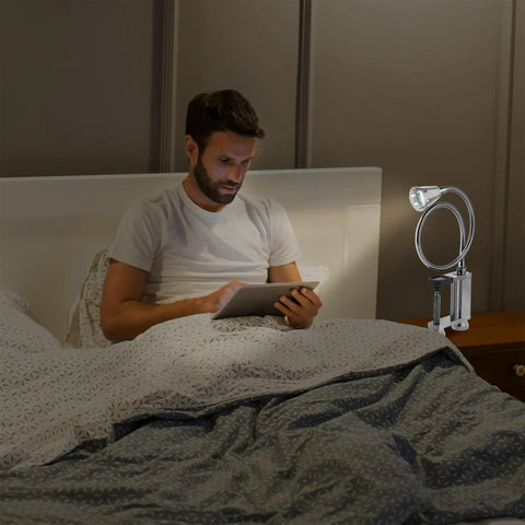 Super Bright Magnetic BBQ Grill Light With 360 Degree Gooseneck Weather Resistant Task Lighting for outdoor grilling on bedside table