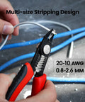 6 Inch Flush Wire Cutters With Built In Stripping For Copper Aluminum And Insulated Wires in use, showing multi-size stripping design.