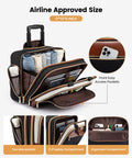 women's TSA rolling laptop bag with compartments for 17.3-inch laptop and travel essentials