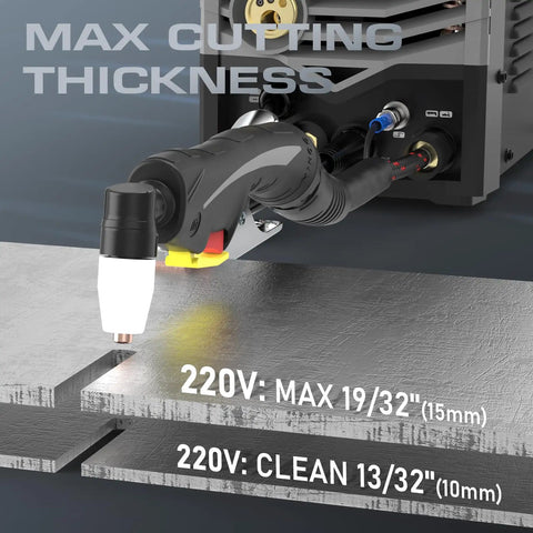 5 In 1 Plasma Cutter And Welder Combo For The Home Shop An All In One Machine That Does Cut MIG Flux MIG TIG And MMA close-up of plasma cutting metal